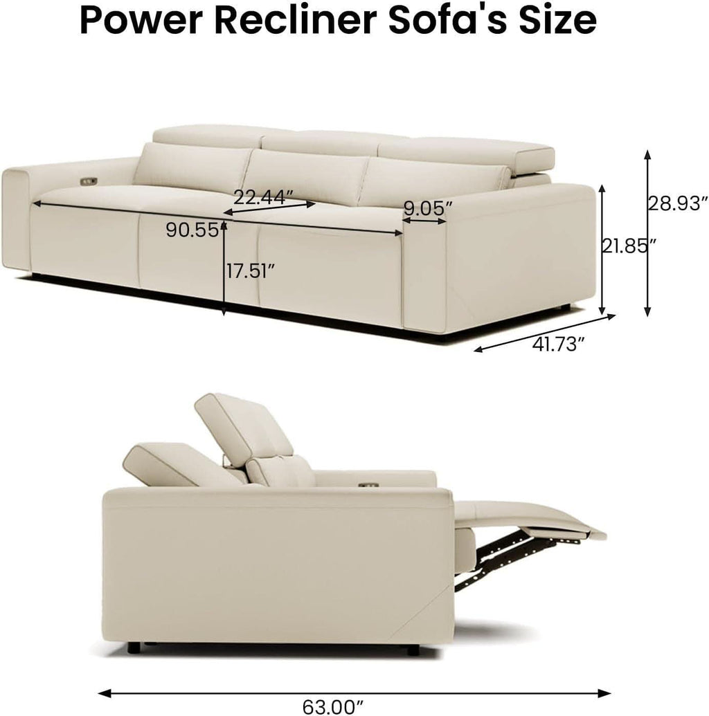 Beige Leather Modular Sectional